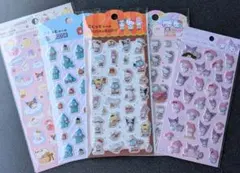 サンリオ ぷくっとシール4枚 箔押しシール1枚の5枚セット