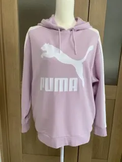 PUMA ピンク フード付きパーカー メンズSサイズ