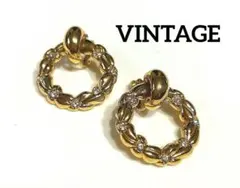 【VINTAGE】大ぶり・昭和レトロ・ゴールドイヤリングのサムネイル