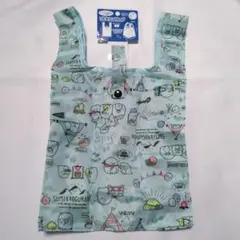 すみっコぐらし　折りたたみ　エコバッグ　ミントグリーン　マチ付き