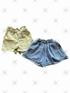 ハーフパンツ 130cm 黄緑 ブルー 女の子 保育園 お着替え用に まとめ売り