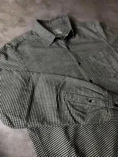 無印良品 ギンガムチェックシャツ 長袖 モノトーン M メンズ 春 秋 定番