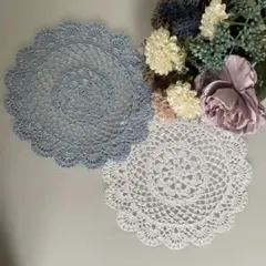ハンドメイド❤️レース編みドイリー⑤ 2枚セット