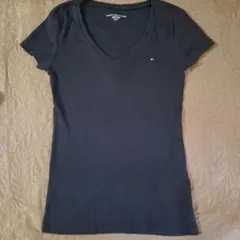 Tommy Hilfiger 黒 Vネック Tシャツ S