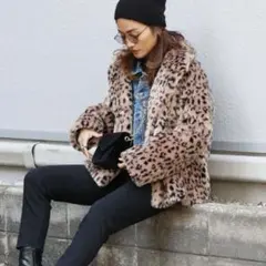 【美品】アングリッド フェイクファーコート ヒョウ柄 レオパード オーバーサイズ