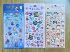 【正規品】きゅるるんシール 3種セット (ゆるっとanimals・桜・宙)