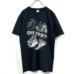 00sヴィンテージ・Tシャツ 企業物 グラフィック ロゴ 黒L