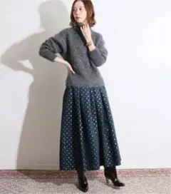 新品 IENA LA BOUCLE ドットジャガードタックスカート