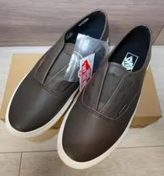 新品]25.5cm VANS ヴァンズ AUTHENTIC SLIP ON 茶 - メルカリ