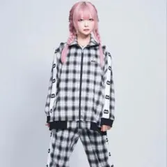 Hauls 新！柄 ネ申おジャージ参上！（チェックブラック）　上下セット