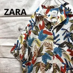 ZARA アロハシャツ 総柄オープンカラーシャツ レーヨンシャツ 半袖シャツのサムネイル