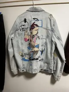 ZARA グラフィックデニムジャケット EU L 古着