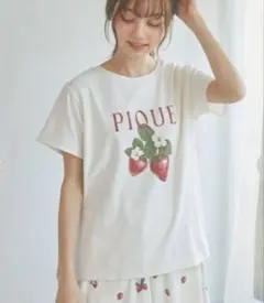 ジェラートピケ ❤️いちごワンポイントTシャツ❤️新品、未開封、タグ付き