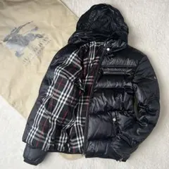 美品✨バーバリー ブラックレーベル ダウン ノバチェック フード収納 2way