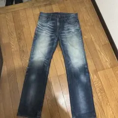 ダークブルー ストレートジーンズ W表記