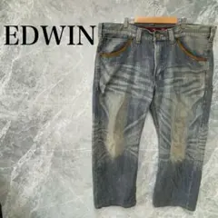 EDWIN エドウィン デニムパンツ ジーンズ 黒 ブラック 28 0447-A 