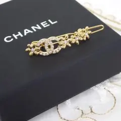 【CHANEL】ココマーク フラワーモチーフ バレッタ メタル ゴールドのサムネイル
