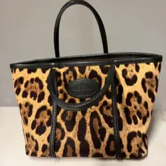 DOLCE& GABBANA デニム×スエード ダメージ加工 レオパード バッグ