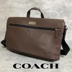 【極美品】COACH レザー ビジネスバッグ 2way A4可 PC収納 通勤