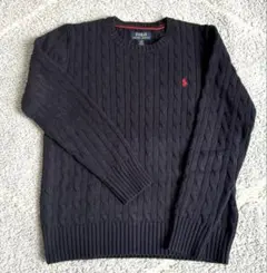 美品ほぼ未使用RALPH LAURENネイビー ケーブルニットセーター