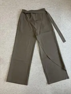 Taobao ベルト付きラップパンツ Sサイズ ブラウン