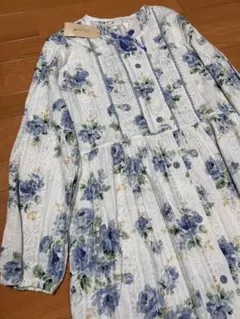 花柄ネグリジェ ナイティ 長袖 M 綿100 検)ワコール マタニティ