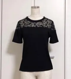 イング ヨーク シアー 花柄 レース リブ トップス