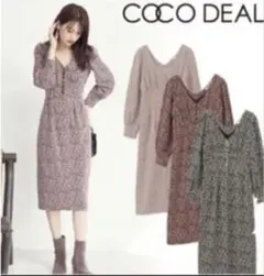 ココディール　小花柄　レースアップ　コルセット　ワンピース