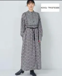 ADIEU TRISTESSEリバティ花柄ワンピースブルー - メルカリ