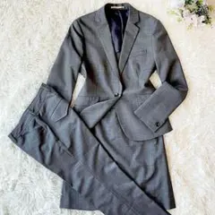 極美品☆オリヒカ セットアップ 3点 9号 グレー マイクロピンドットチェック