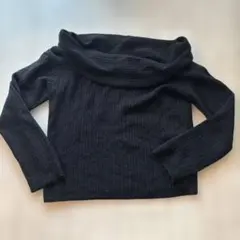 H&M ブラックオフショルダーセーター XL