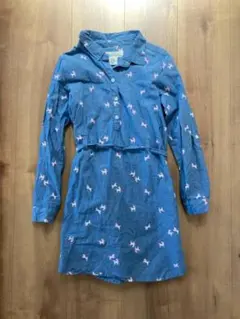 H&M ユニコーン プリント デニムシャツ ワンピース 長袖 130cm