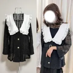axes femme POETIQUE 総レースシアーケープジャケット