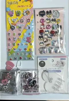 【おすそ分け】ボンボンドロップシール他、ミニシール帳やキーホルダー付き４点セット
