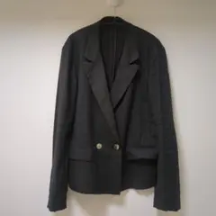 【美品】アルアバイル　黒 レーヨンリネンダブルジャケット サイズ2