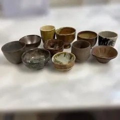 山壽 食器27点セット 無骨な味わい 皿 小鉢 コーヒーカップ 茶色