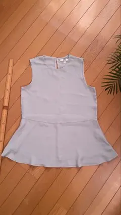 ライトブルー ノースリーブ フレアシャツ Mサイズ