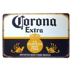 コロナビール Corona Extra ブリキ看板 ヴィンテージ風 壁掛け - メルカリ