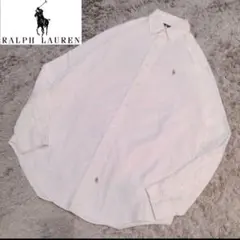 90's ラルフローレン３色ポニー ロゴ刺繍 オックスフォード シャツ