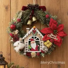 クリスマスリース　フラワーリース　玄関リース　季節のリース