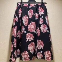 CECIL McBEE フラワー 膝丈 スカート M