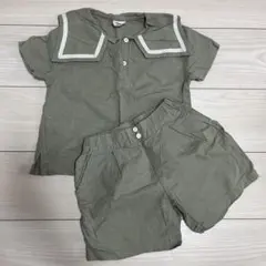 BREEZE セットアップ　セーラー襟シャツとショートパンツ 110