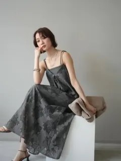 【新品】フラワーレースキャミワンピース/GRAY リュミエ 同型