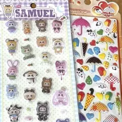 ぷっくり3D立体シール SAMUEL サミュエル 天気 雲 可愛い 묶음 판매