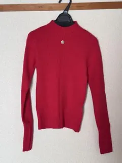 新品！LILY BROWN ×マリクワ　レッドリブニットセーター