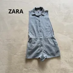 ザラZARA デニムショートパンツ オーバーオール サロペット ライトブルー