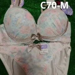 C70-M 花柄ブラジャーショーツセット
