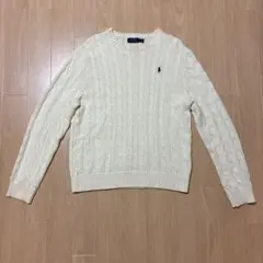 Polo Ralph Lauren ケーブルニットセーター L アイボリー
