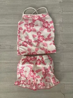 美品 セパレート タンク クロスバック 日本製 水着 ベビー 80 ハイビスカス