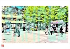 【漫画絵】【A4】【遊園地_K園内⑧】【カラー】【送料無料/即日発送】